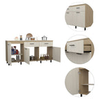 Modulo Inferior Kitchen Gante, Rovere y Niebla, con tres puertas batientes y dos cajones deslizables - vista 6