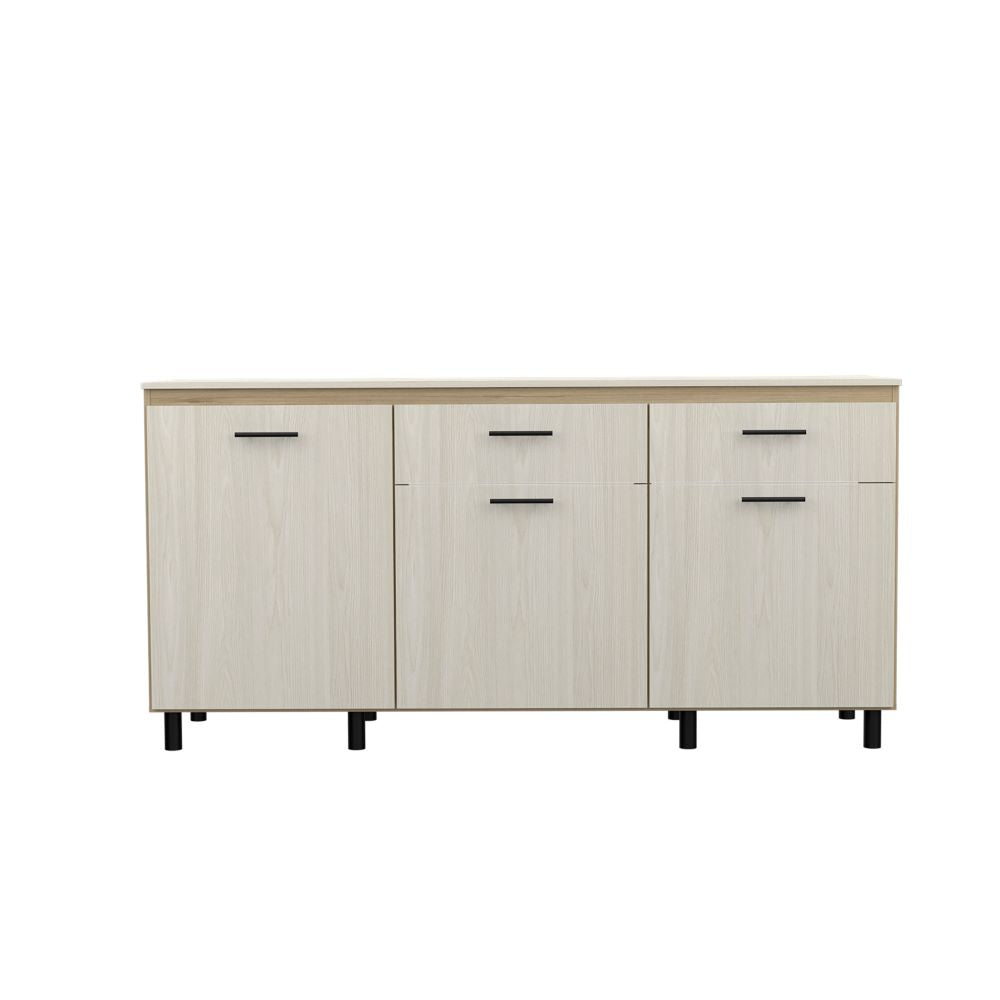 Modulo Inferior Kitchen Gante, Rovere y Niebla, con tres puertas batientes y dos cajones deslizables - vista 8