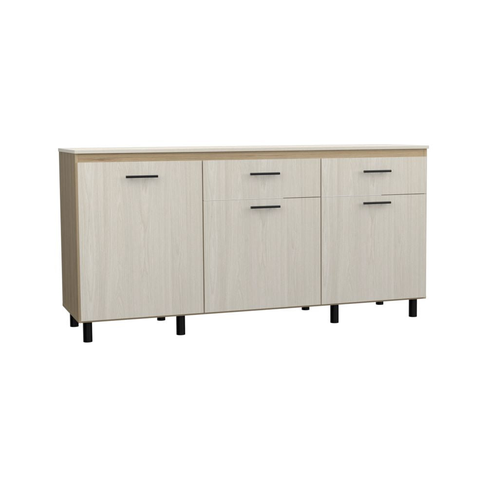Modulo Inferior Kitchen Gante, Rovere y Niebla, con tres puertas batientes y dos cajones deslizables - vista 3
