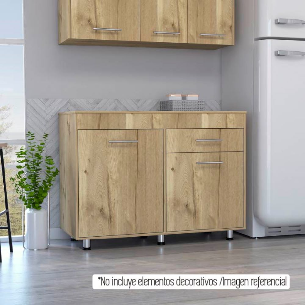 Modulo Inferior Kitchen, Orion, Duna y Blanco, con dos puertas batientes y cajón deslizable - vista 4
