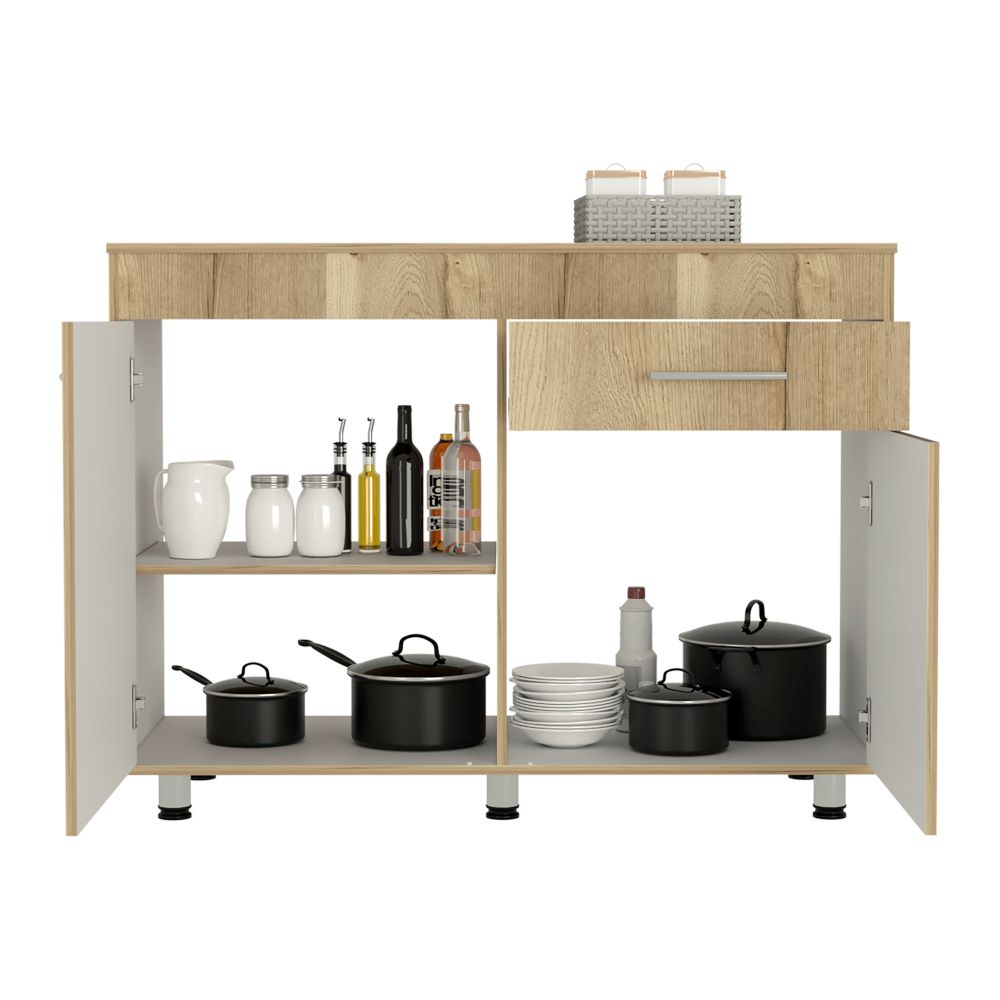 Modulo Inferior Kitchen, Orion, Duna y Blanco, con dos puertas batientes y cajón deslizable - vista 2