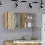 Modulo Superior Kitchen Orion, Duna y Blanco, con tres puertas batientes y varios entrepaños - vista 4