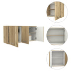 Modulo Superior Kitchen Orion, Duna y Blanco, con tres puertas batientes y varios entrepaños - vista 5