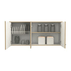 Modulo Superior Kitchen Orion, Duna y Blanco, con tres puertas batientes y varios entrepaños - vista 2