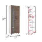 Mueble Alacena Fendi, Blanco Marqueza y Castaño, con dos puertas batientes y gran capacidad de almacenamiento - vista 5