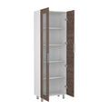 Mueble Alacena Fendi, Blanco Marqueza y Castaño, con dos puertas batientes y gran capacidad de almacenamiento - vista 1