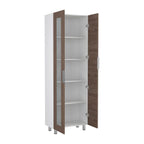Mueble Alacena Fendi, Blanco Marqueza y Castaño, con dos puertas batientes y gran capacidad de almacenamiento - vista 1