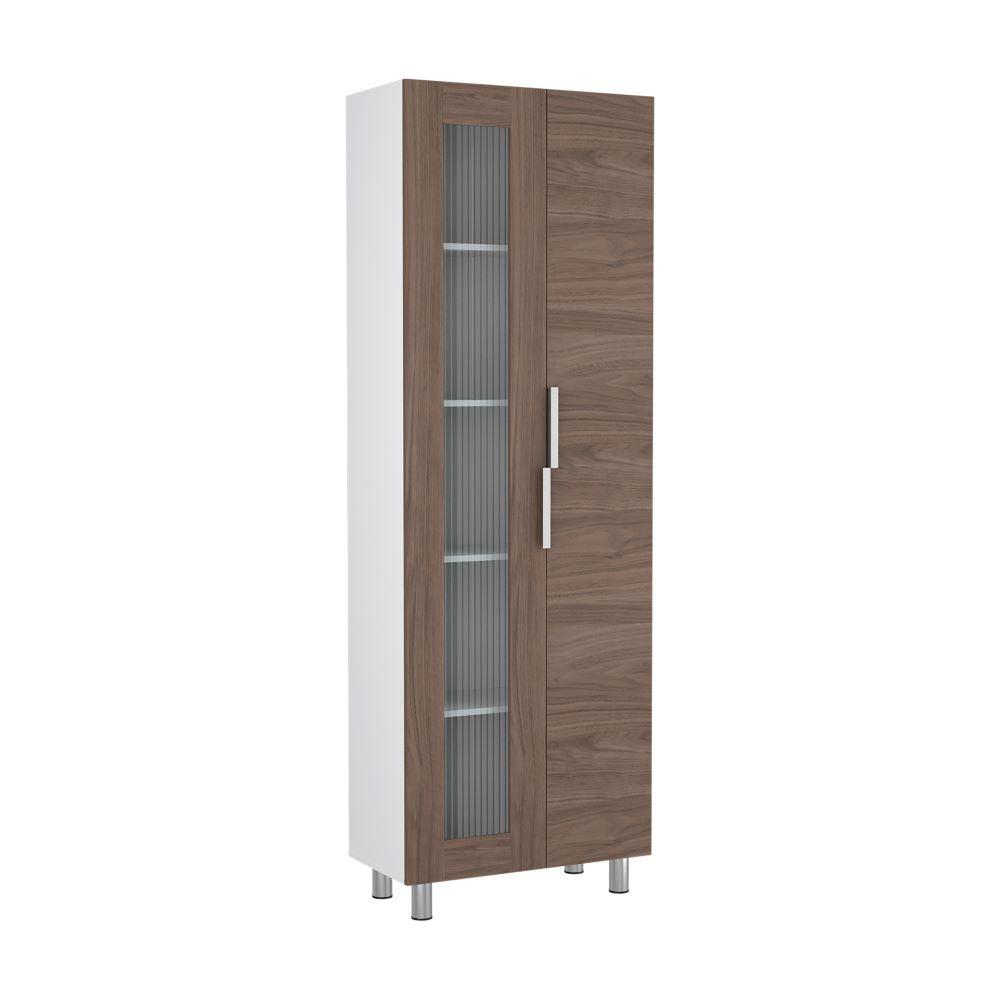 Mueble Alacena Fendi, Blanco Marqueza y Castaño, con dos puertas batientes y gran capacidad de almacenamiento - vista 2