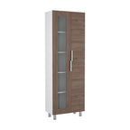 Mueble Alacena Fendi, Blanco Marqueza y Castaño, con dos puertas batientes y gran capacidad de almacenamiento - vista 2