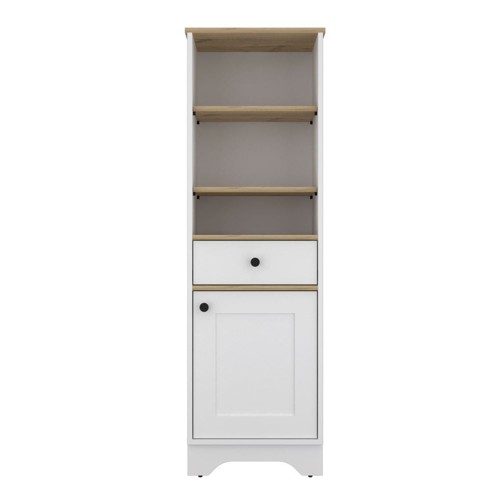 Mueble Optimizador Bath Bi, Duna y Blanco, con un cajón deslizable y una puerta batiente - vista 6