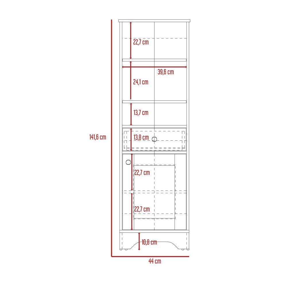 Mueble Optimizador Bath Bi, Duna y Blanco, con un cajón deslizable y una puerta batiente - vista 8