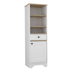 Mueble Optimizador Bath Bi, Duna y Blanco, con un cajón deslizable y una puerta batiente - vista 5