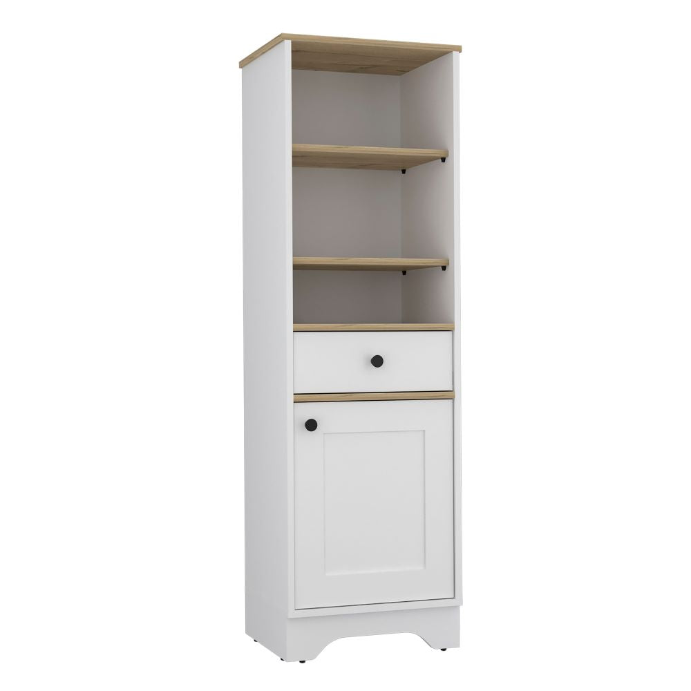 Mueble Optimizador Bath Bi, Duna y Blanco, con un cajón deslizable y una puerta batiente - vista 5