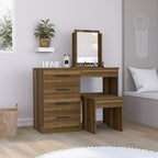 Mueble de Tocador Kaia, Caramelo y Wengue, con cuatro amplios cajones organizadores - vista 3