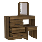 Mueble de Tocador Kaia, Caramelo y Wengue, con cuatro amplios cajones organizadores - vista 1