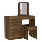 Mueble de Tocador Kaia, Caramelo y Wengue, con cuatro amplios cajones organizadores - vista 2