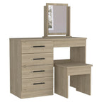 Mueble de Tocador Kaia, Rovere y Blanco Marqueza, con cuatro amplios cajones organizadores - vista 2