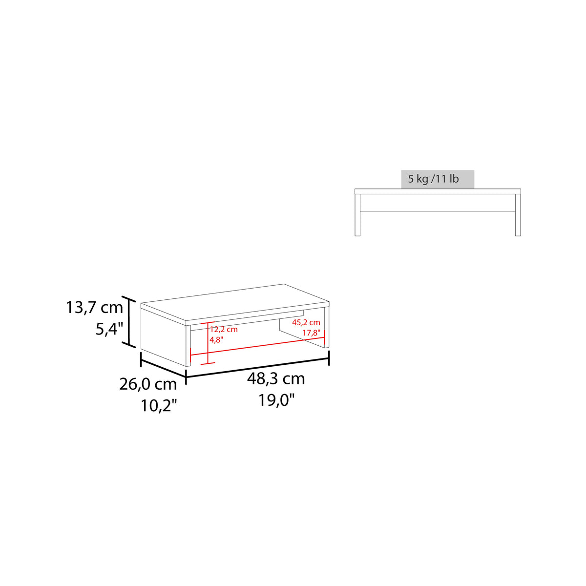 Rack Alzador Para Monitor, Wengue - vista 5