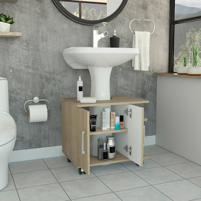 Optimizador Lavamanos Bath 300 2 Puertas - Rovere / Blanco