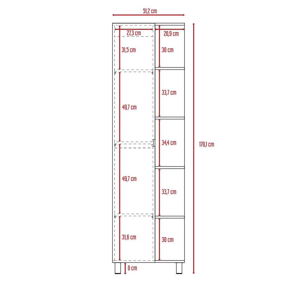 Optimizador Bath 300 1 Puerta - Rovere / Blanco