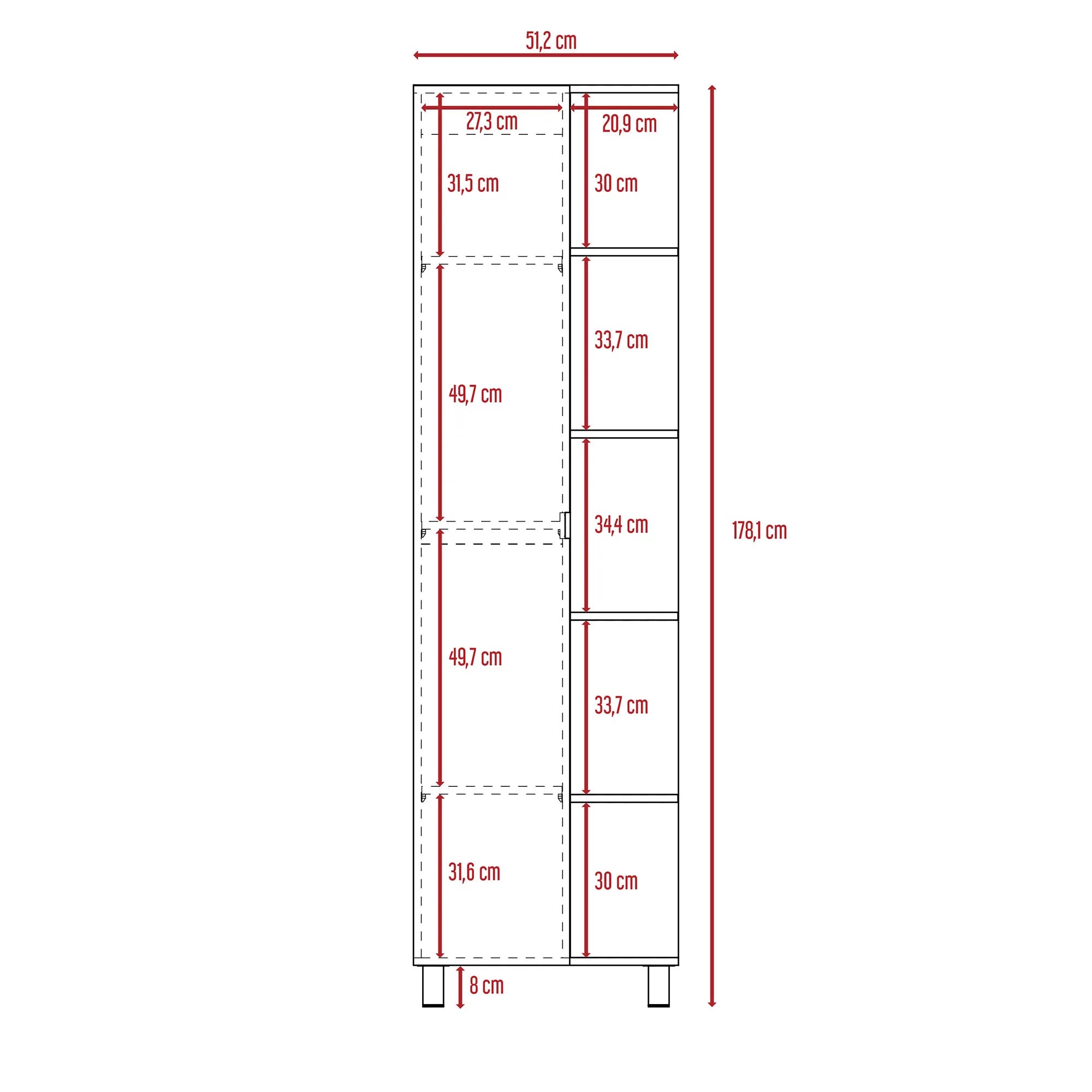 Optimizador Bath 300 1 Puerta - Rovere / Blanco