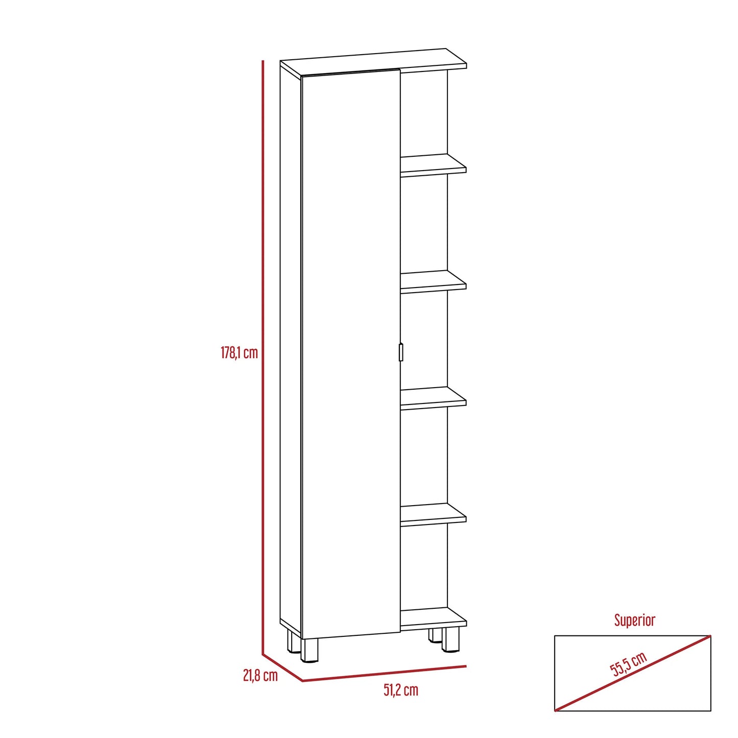 Optimizador Bath 300 1 Puerta - Rovere / Blanco