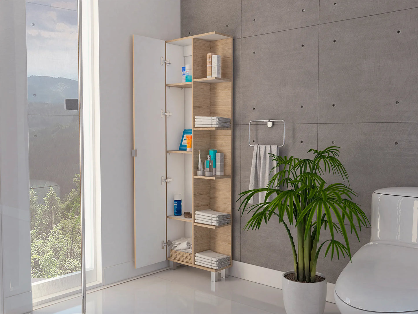 Optimizador Bath 300 1 Puerta - Rovere / Blanco