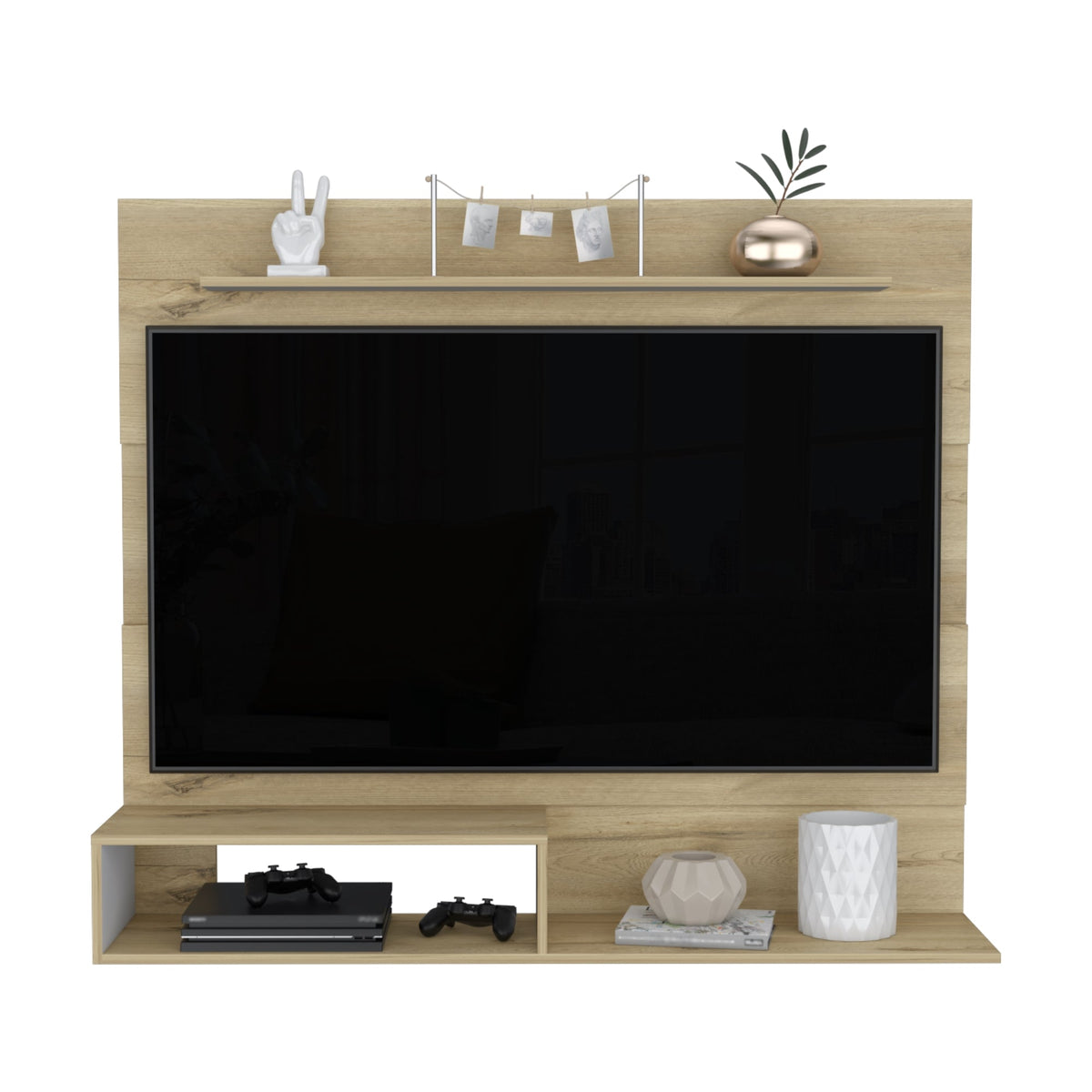 Panel de Tv Ascher, Duna y Blanco Duqueza, con Espacio Para Televisor de Hasta 55 Pulgadas - vista 3