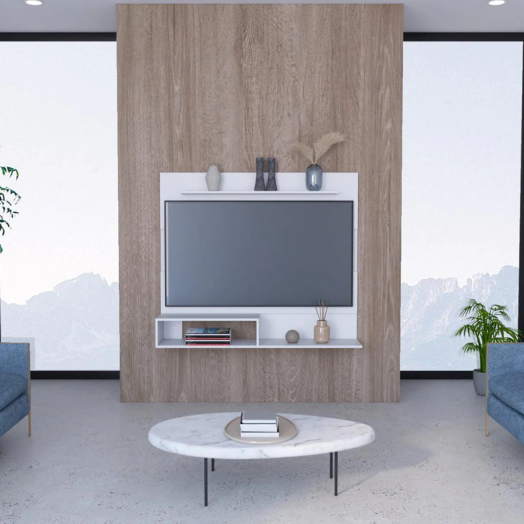 Panel de Tv Ascher, Blanco, con Espacio Para Televisor de Hasta 55 Pulgadas - vista 2