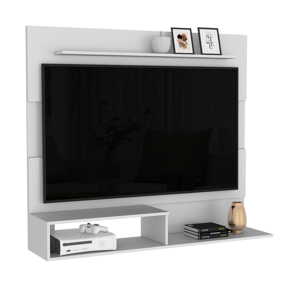 Panel de Tv Ascher, Blanco, con Espacio Para Televisor de Hasta 55 Pulgadas - vista 1