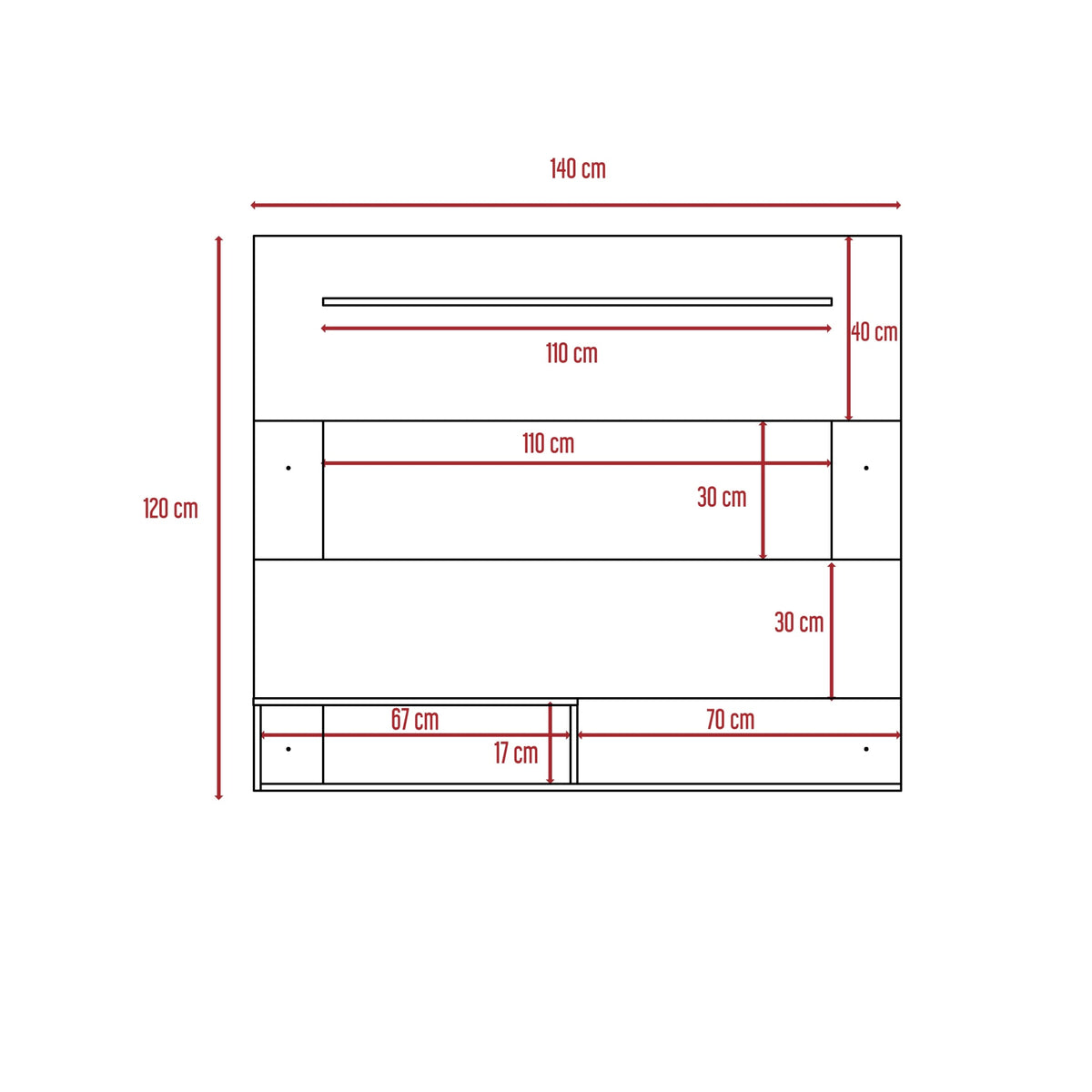 Panel de Tv Ascher, Blanco, con Espacio Para Televisor de Hasta 55 Pulgadas - vista 6