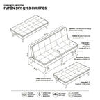 Mons Futón Sky Q11 3 Cuerpos Beige