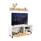 Rack Tv Bryce, Blanco Duqueza y Fresno Europeo, Para Televisor Hasta 60 Pulgadas - vista 4