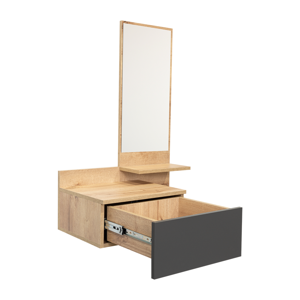Mesa Flotante Recibidor Viena, Café Claro y Plata Oscuro, con un Cajón - vista 11
