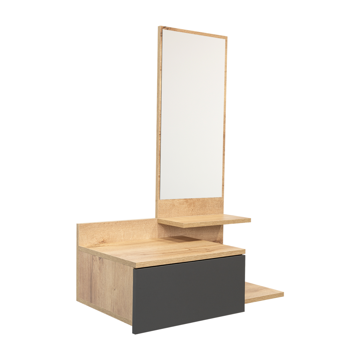 Mesa Flotante Recibidor Viena, Café Claro y Plata Oscuro, con un Cajón - vista 10