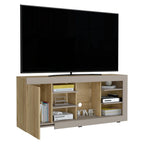 Mesa Para Tv Sahar, Café Claro y Cocoa, para Tv de hasta 65" con una Puerta Abatible y Tres Entrepaños - vista 1