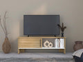 Mesa Tv Navi, Fresno Europeo y Blanco Duqueza, Para Televisor Hasta 55 Pulgadas Con Puerta - vista 1