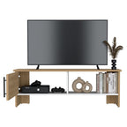 Mesa Tv Navi, Fresno Europeo y Blanco Duqueza, Para Televisor Hasta 55 Pulgadas Con Puerta - vista 4