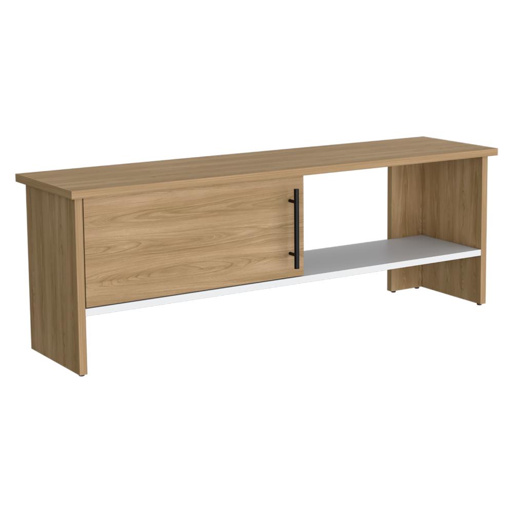 Mesa Tv Navi, Fresno Europeo y Blanco Duqueza, Para Televisor Hasta 55 Pulgadas Con Puerta - vista 5