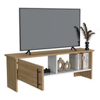 Mesa Tv Navi, Fresno Europeo y Blanco Duqueza, Para Televisor Hasta 55 Pulgadas Con Puerta - vista 3