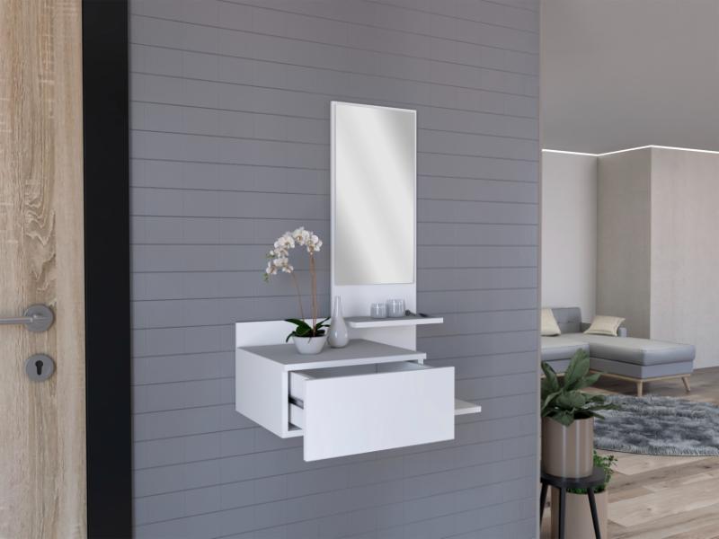 Mueble Recibidor Vienna, Recibidor Viena, Blanco, con un Cajón - vista 2