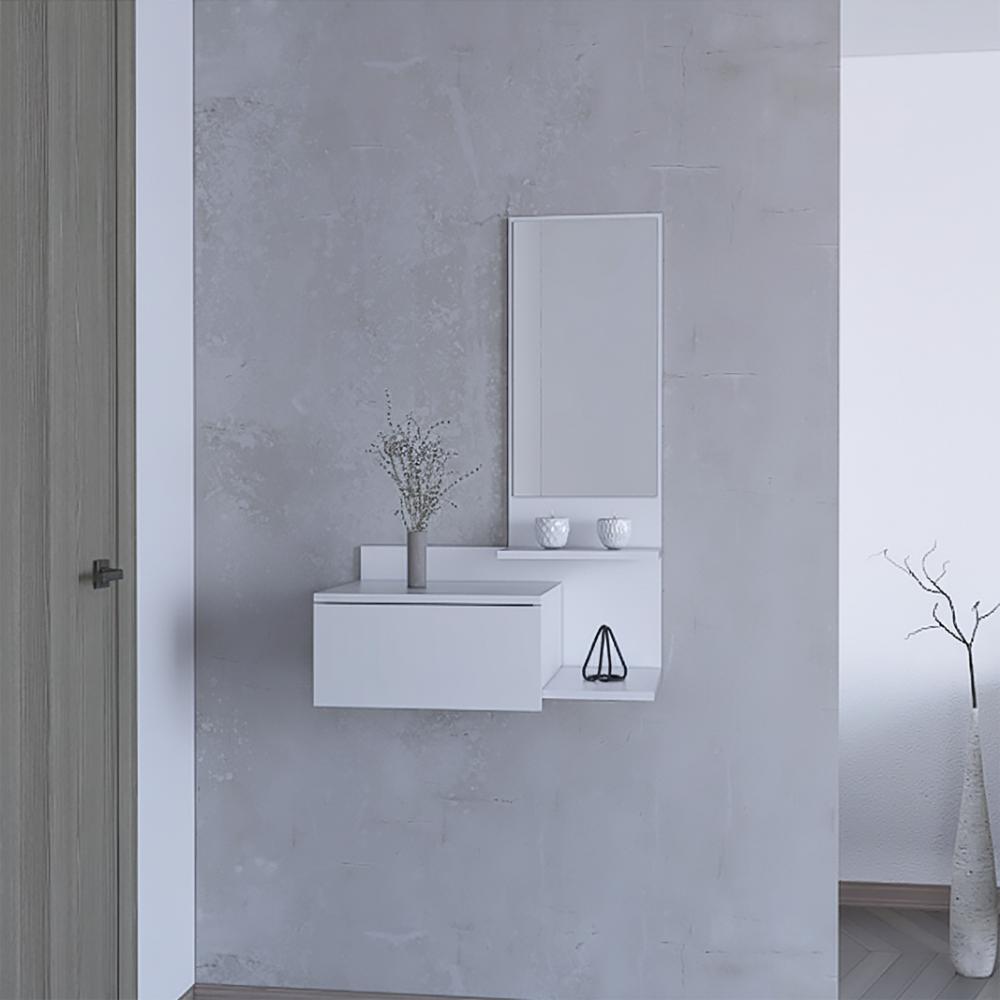 Mueble Recibidor Vienna, Recibidor Viena, Blanco, con un Cajón - vista 7