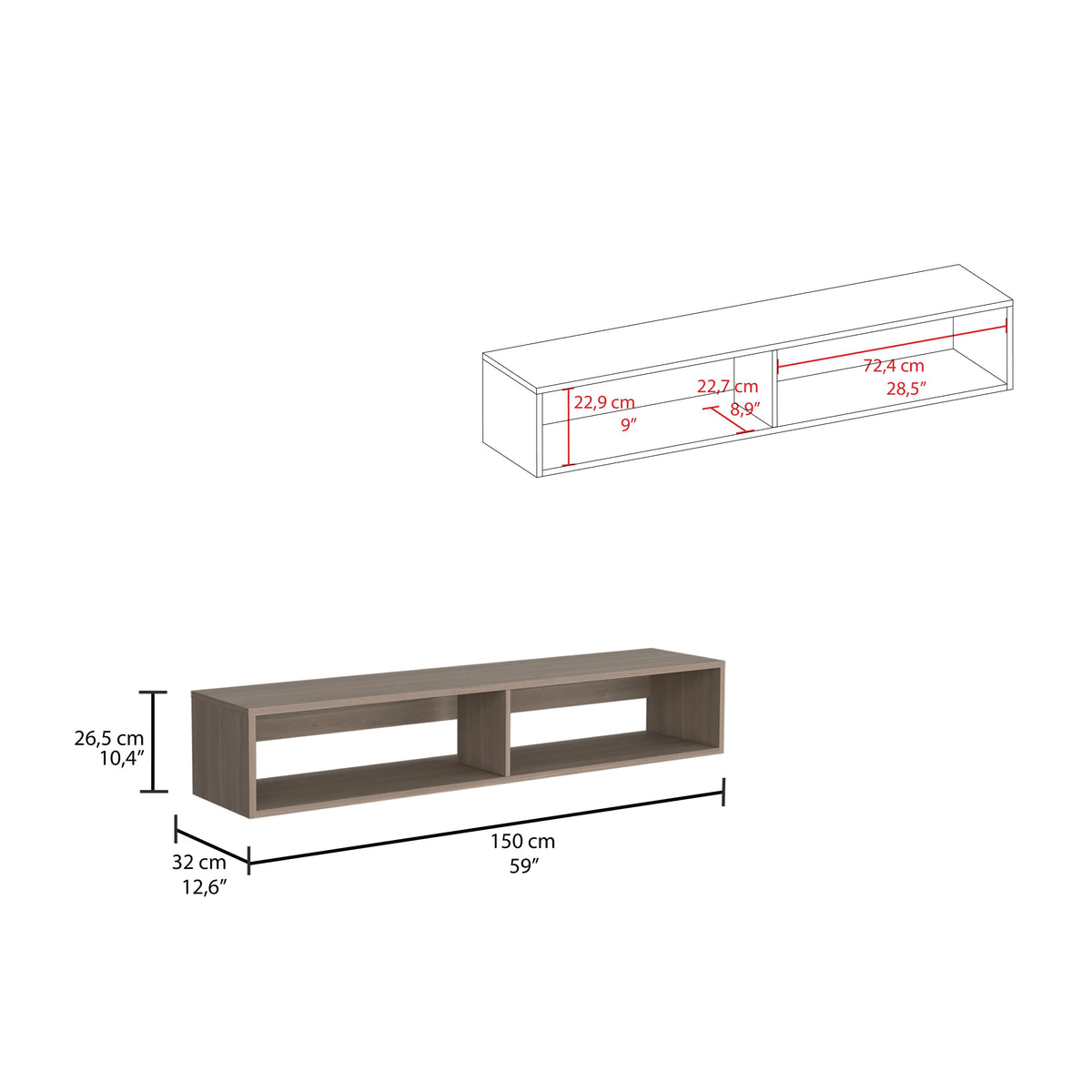 Rack Flotante, Bardolino, Para Televisor De 70 Pulgadas - vista 7