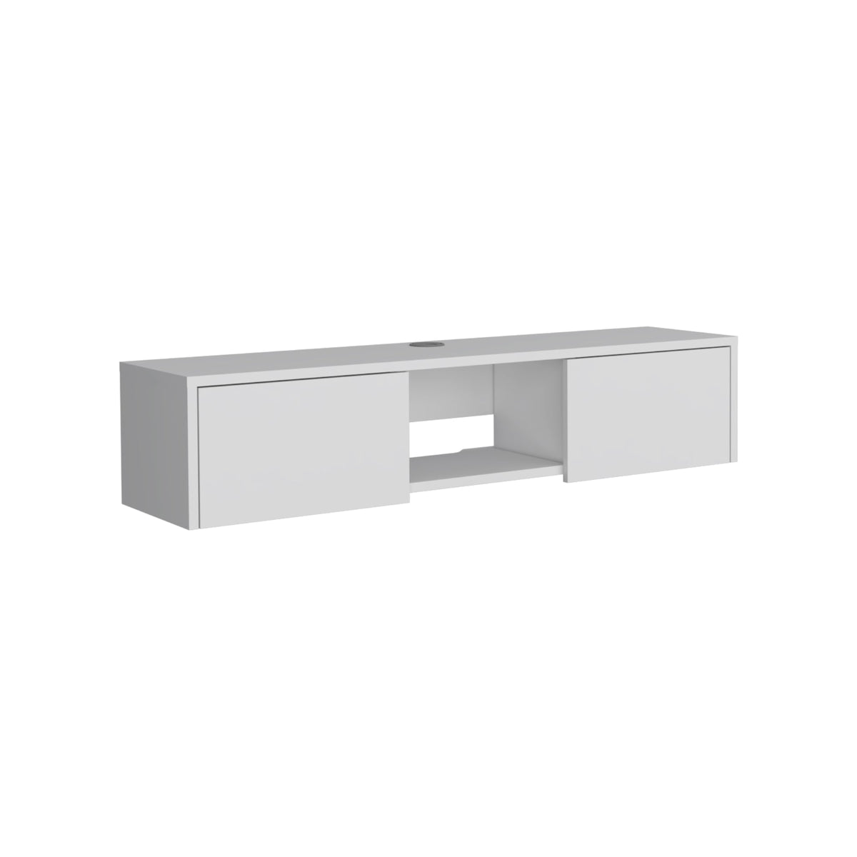 Rack Para Tv Flotante Gleid, Blanco, con Dos Puertas Abatibles - vista 1