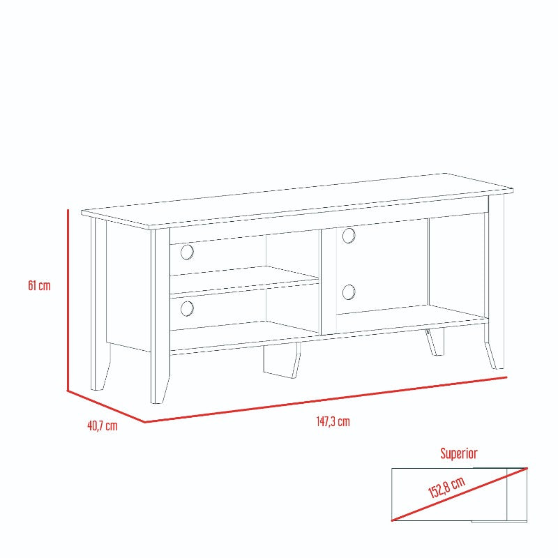 Rack TV Essential, Coñac, con capacidad para televisor de 65 pulgadas - vista 7