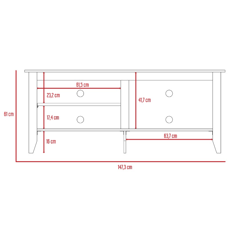 Rack TV Essential, Coñac, con capacidad para televisor de 65 pulgadas - vista 6