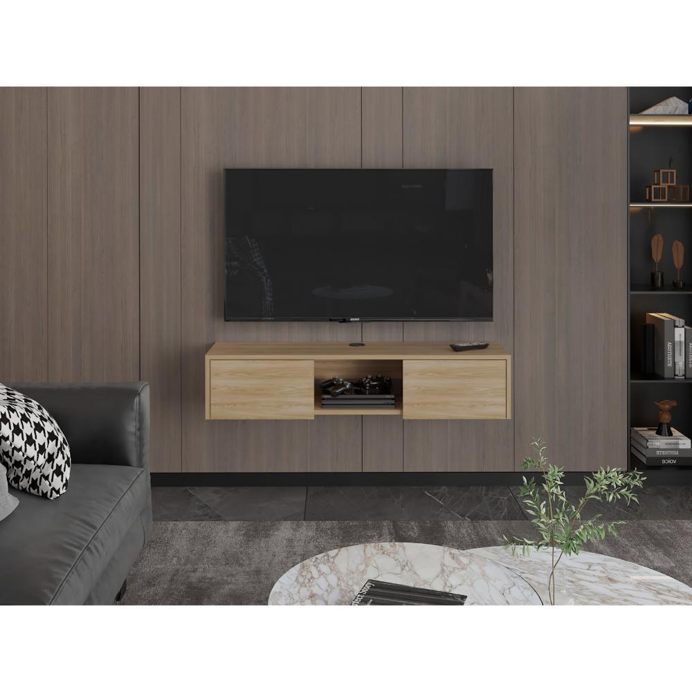 Rack Tv 65" Glen Multifuncional Piso O Flotante, Fresno Europeo - vista 2