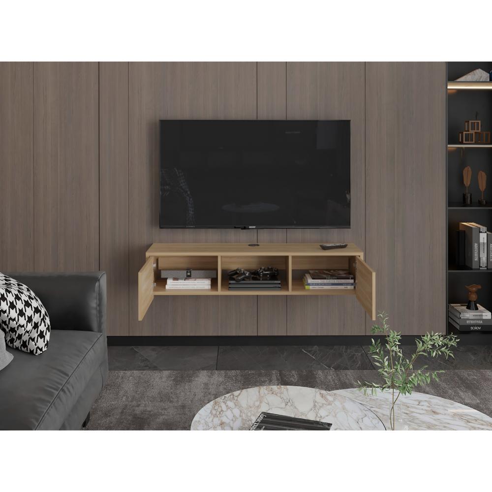 Rack Tv 65" Glen Multifuncional Piso O Flotante, Fresno Europeo - vista 6