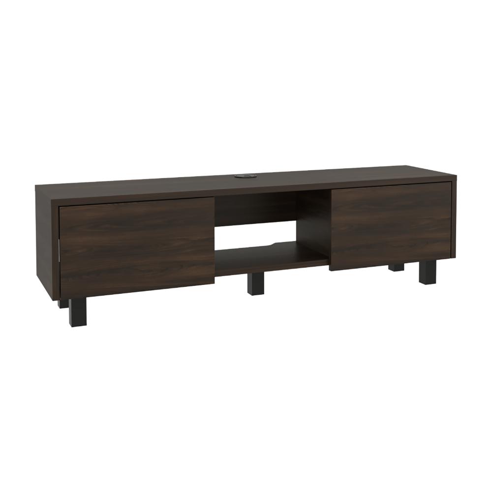 Mesa Para Tv Flotante Gleid, Nogal Europeo, con Dos Puertas Abatibles - vista 6