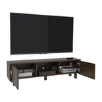 Mesa Para Tv Flotante Gleid, Nogal Europeo, con Dos Puertas Abatibles - vista 2
